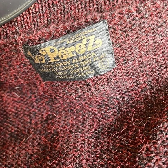 Women's Burgundy Cardigan with Colorful Accents - Picture 10 of 10